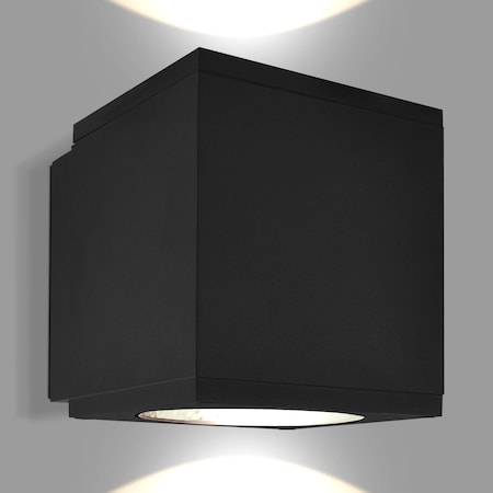 Luxrite Outdoor LED Cube Wall Light Modern Up Down Wall Sconce 3CCT 3000K-5000K 26W Aluminum IP65 ETL LR40344-1PK